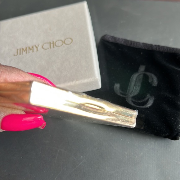 🌸 JIMMY CHOO Gold Logo Double Compact Mirror BNIB - Picture 9 of 9
